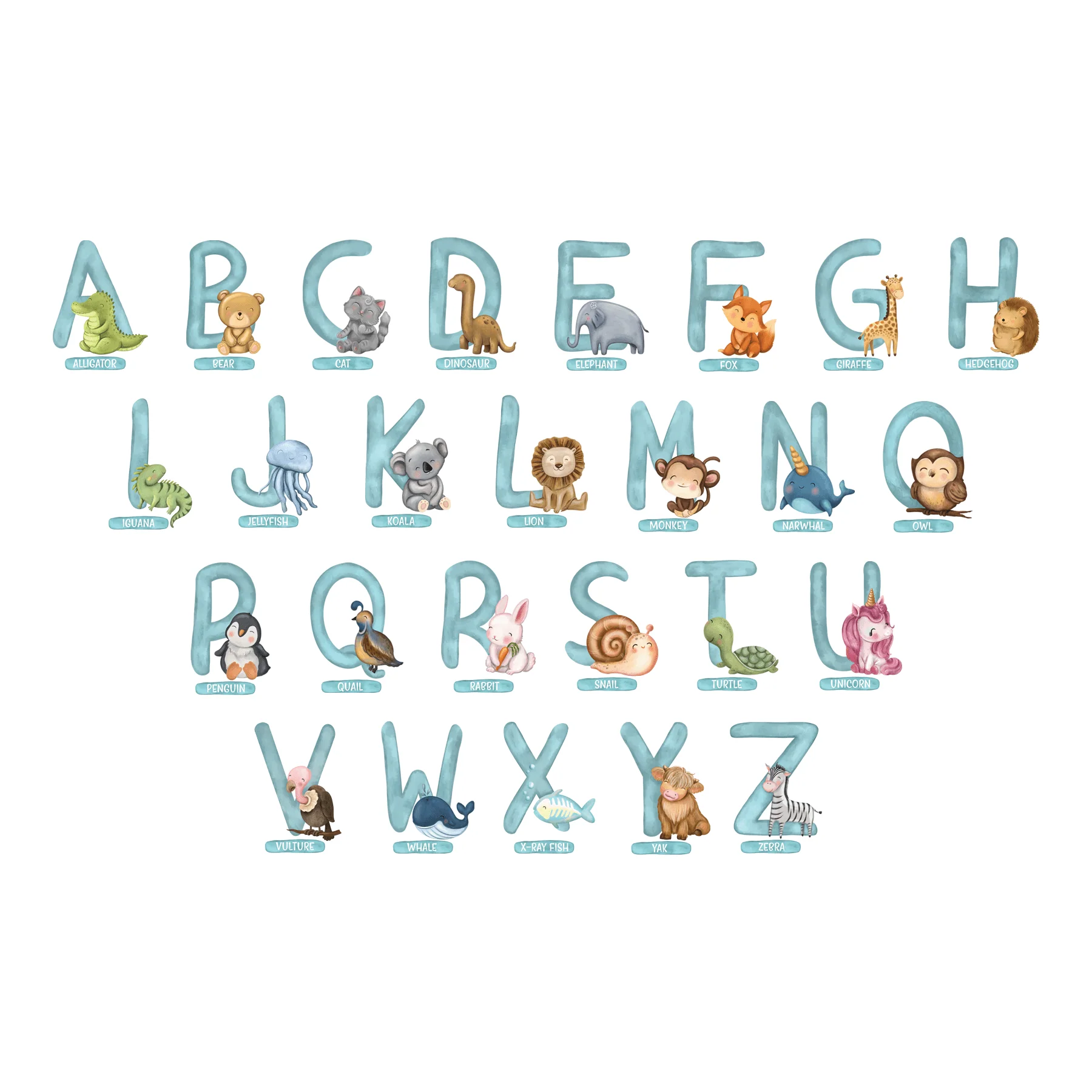 Animal Alphabet Nursery Wall Stickers - Image 3