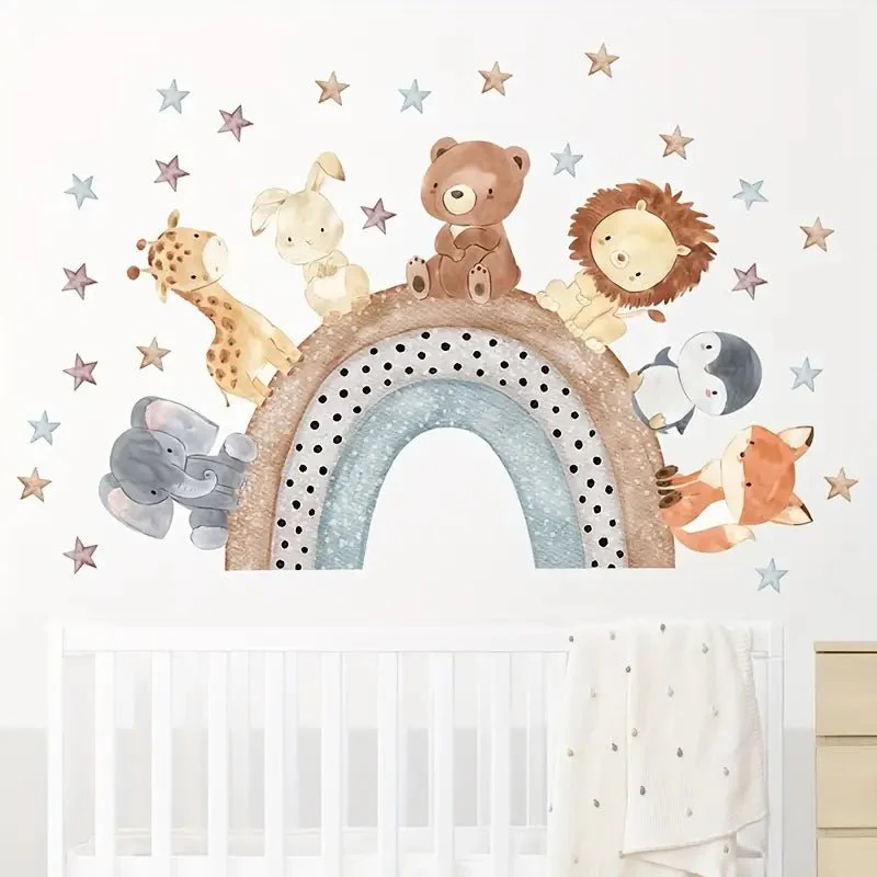 Animal Rainbow Nursery Wall Sticker - Image 3