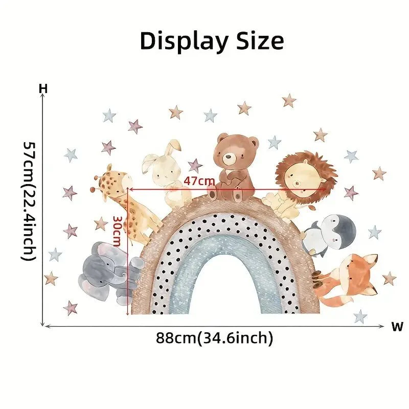 Animal Rainbow Nursery Wall Sticker - Image 5