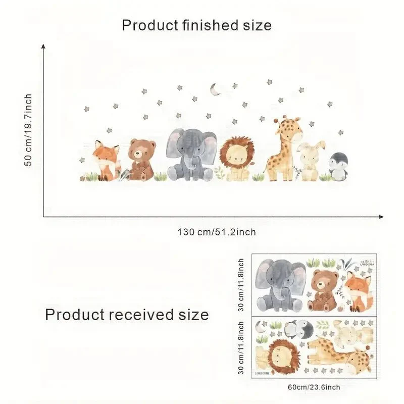 Animal & Stars Nursery Wall Stickers - Image 4