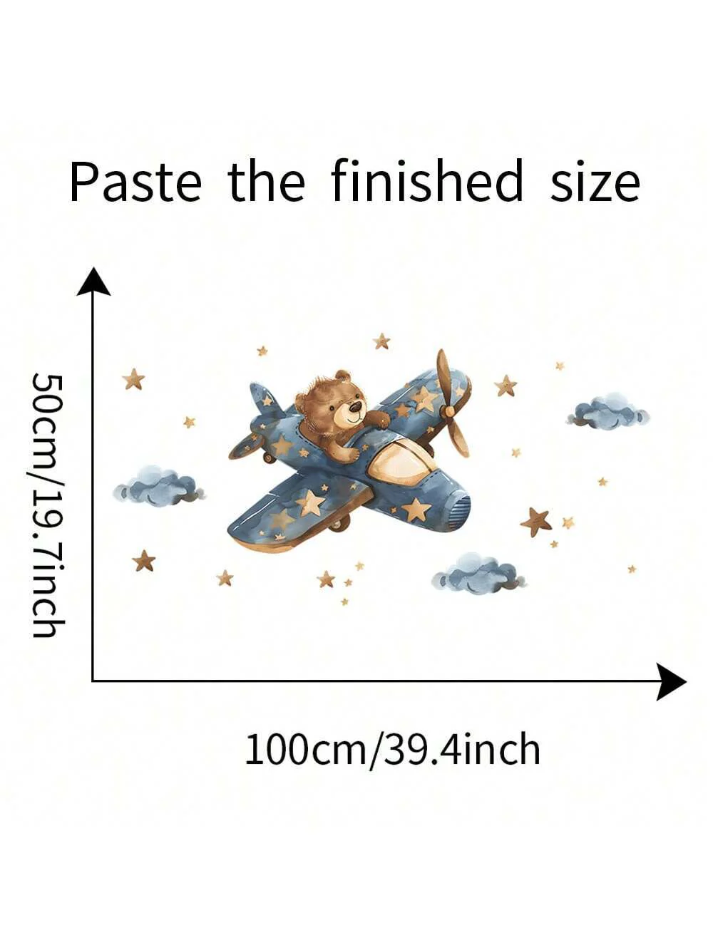 Bear in Airplane Nursery Wall Sticker - Image 4