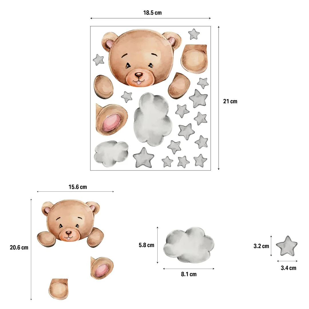 Teddy Bear Light Switch Wall Sticker - Image 3