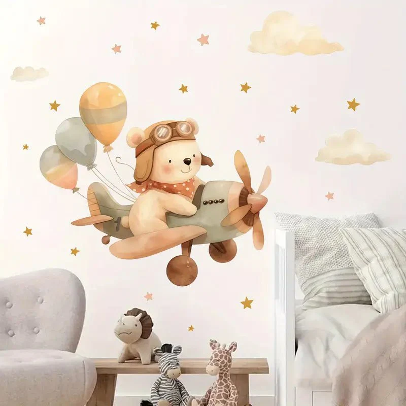 Bear Pilot Nursery Wall Sticker - Image 3