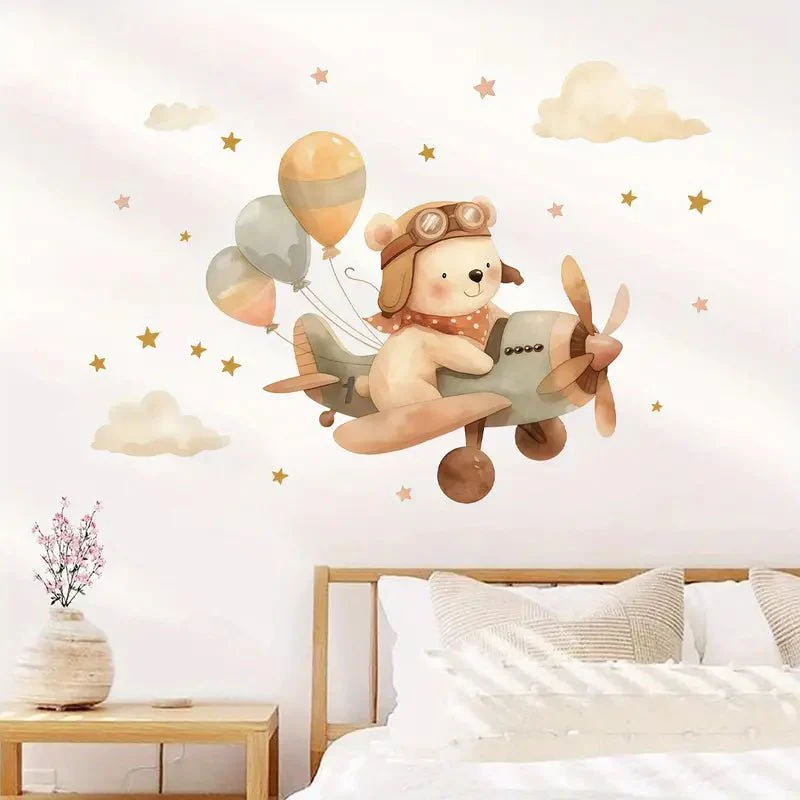 Bear Pilot Nursery Wall Sticker - Image 4
