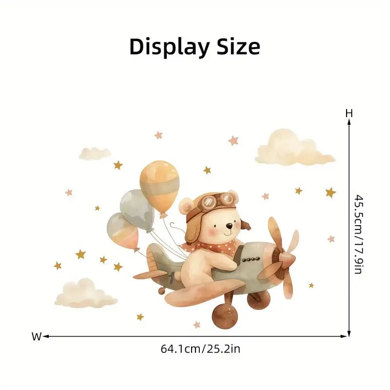 Bear Pilot Nursery Wall Sticker - Image 5
