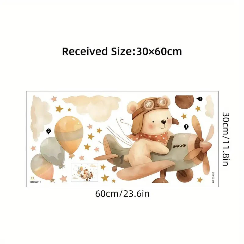 Bear Pilot Nursery Wall Sticker - Image 6