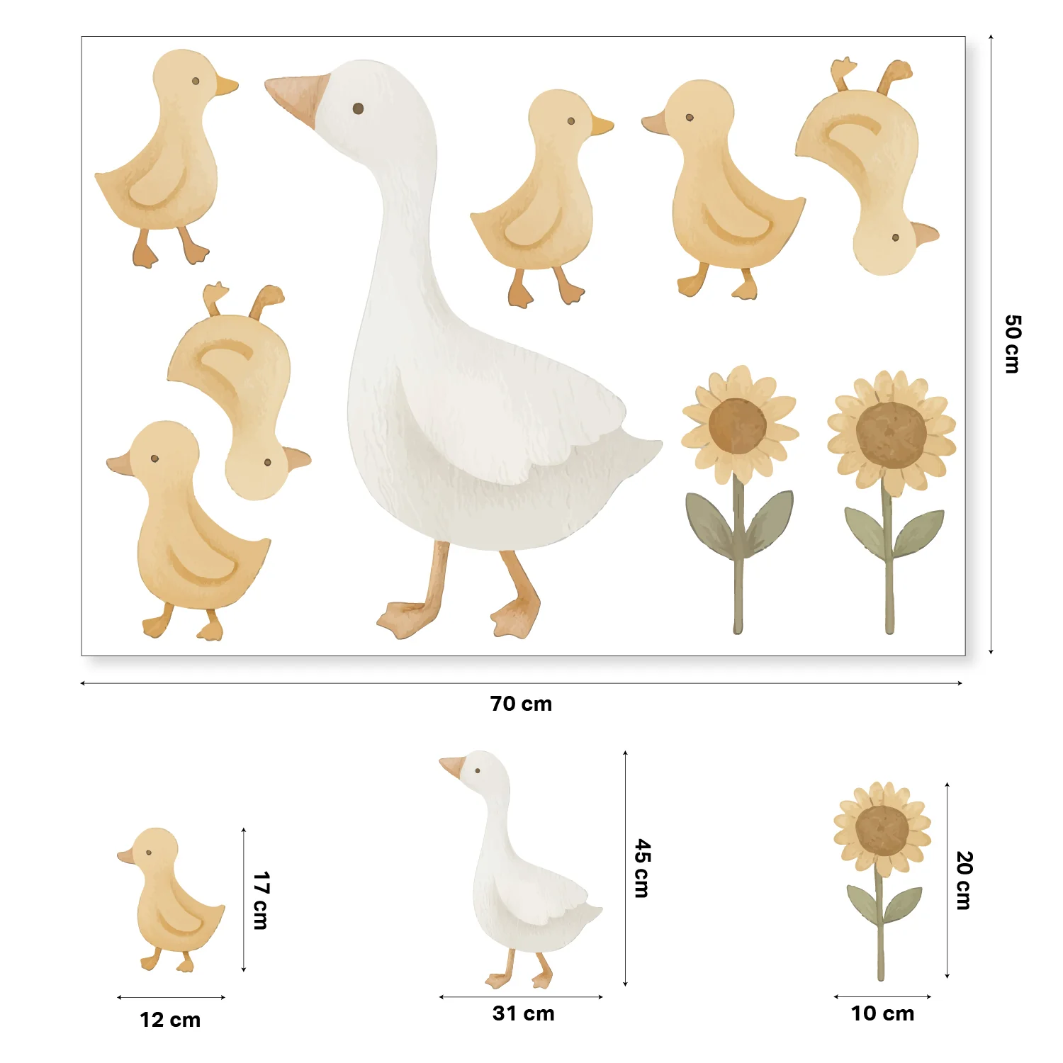Big Duck & Little Chicks Nursery Wall Stickers - Image 3