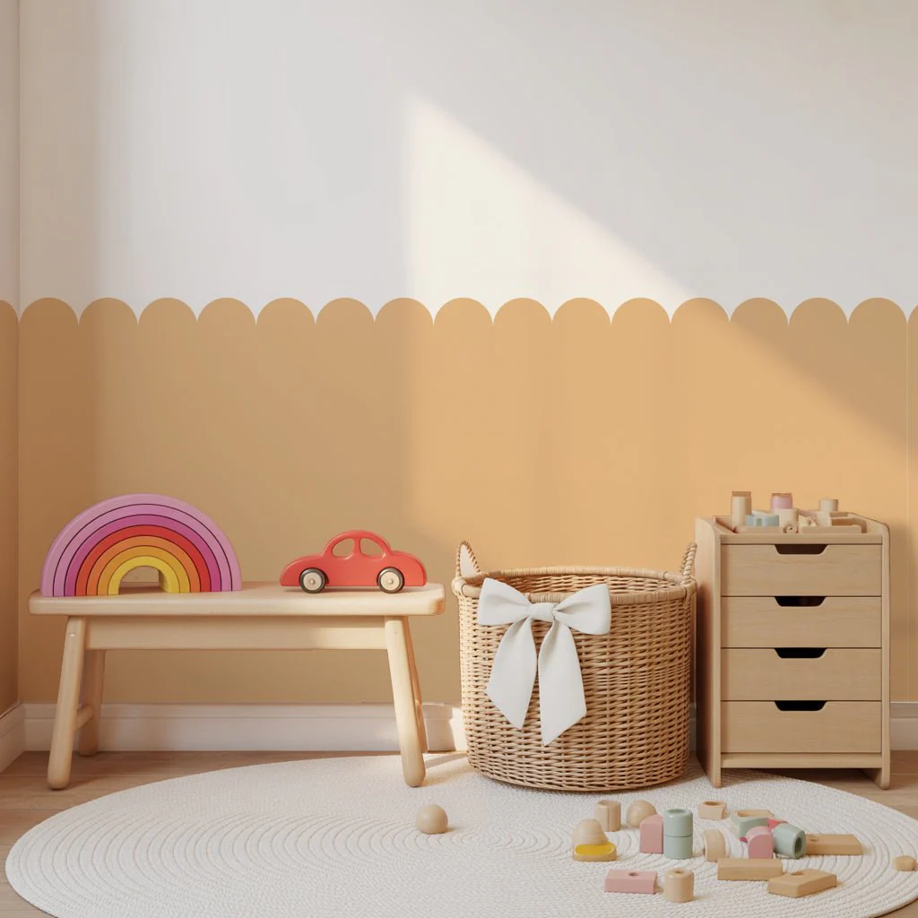 Block Coloured Scalloped Panel Wall Sticker - Image 10