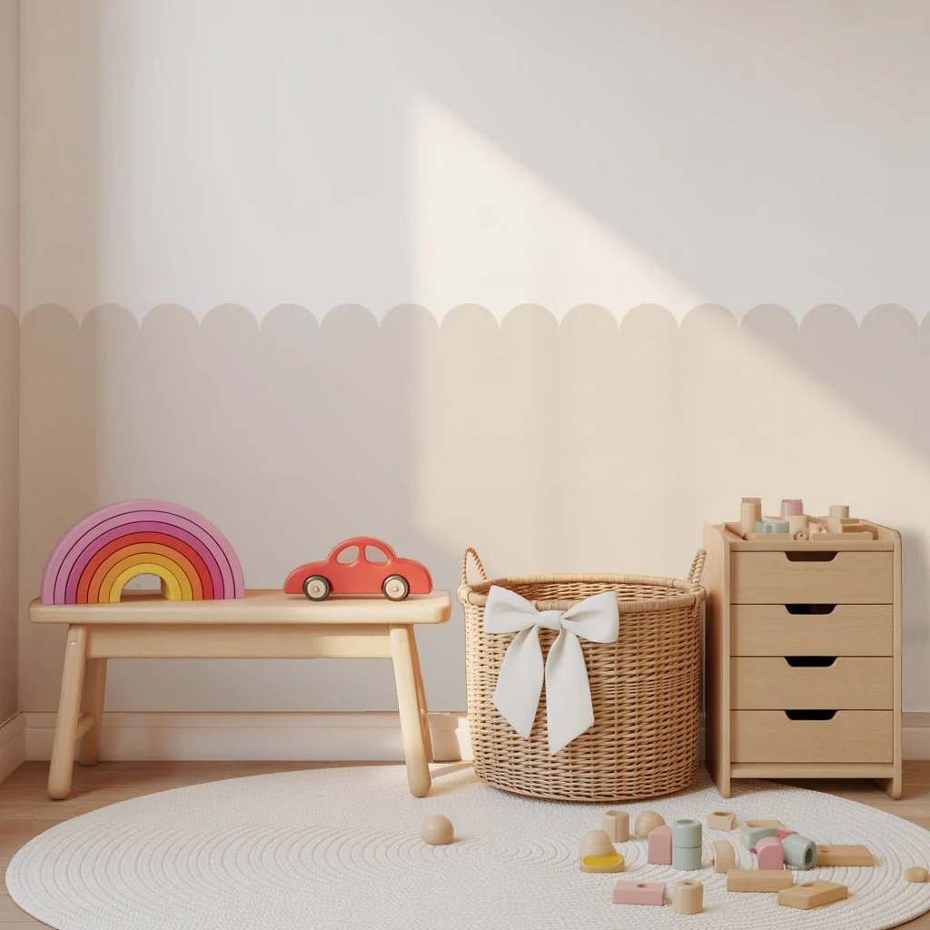 Block Coloured Scalloped Panel Wall Sticker - Image 11