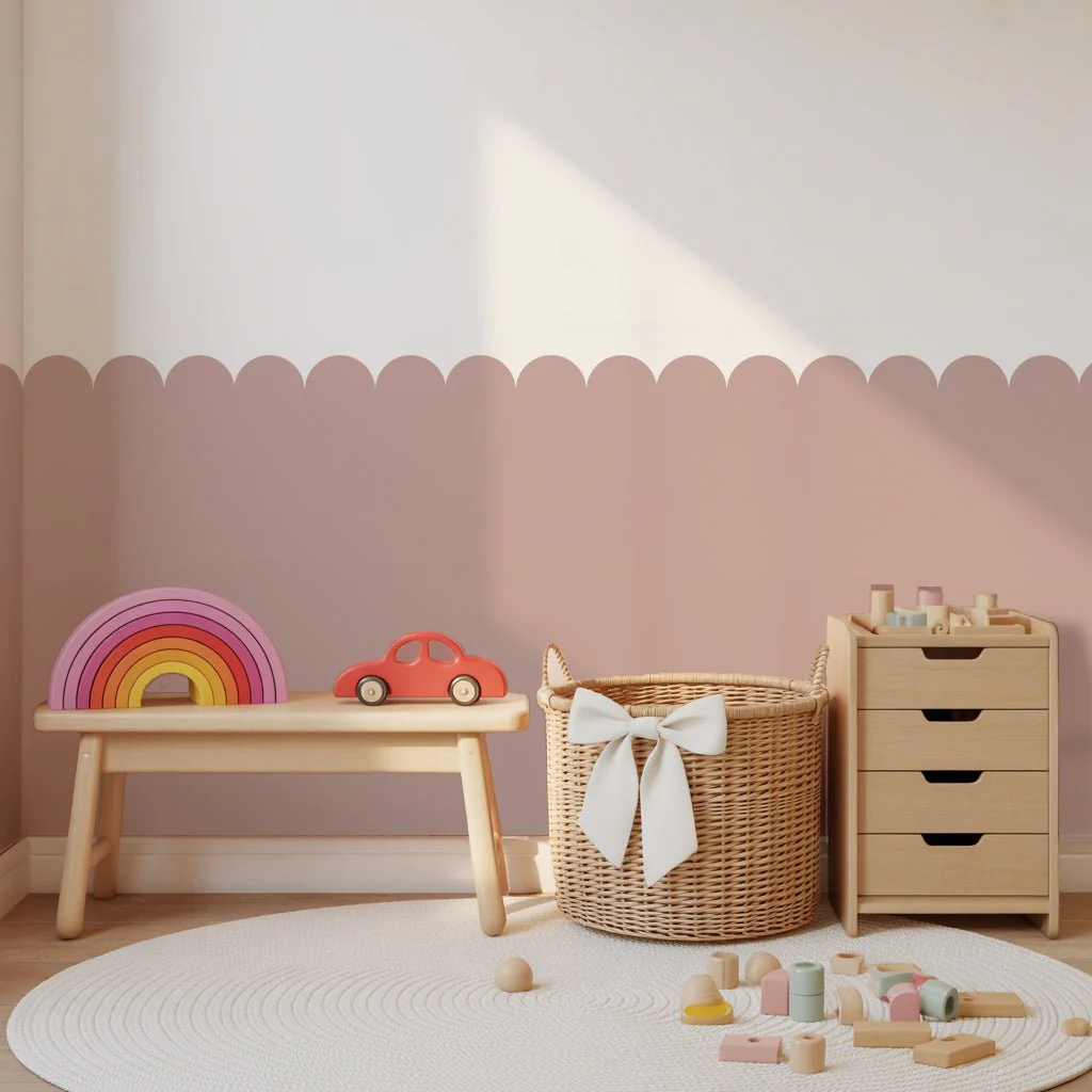 Block Coloured Scalloped Panel Wall Sticker - Image 13