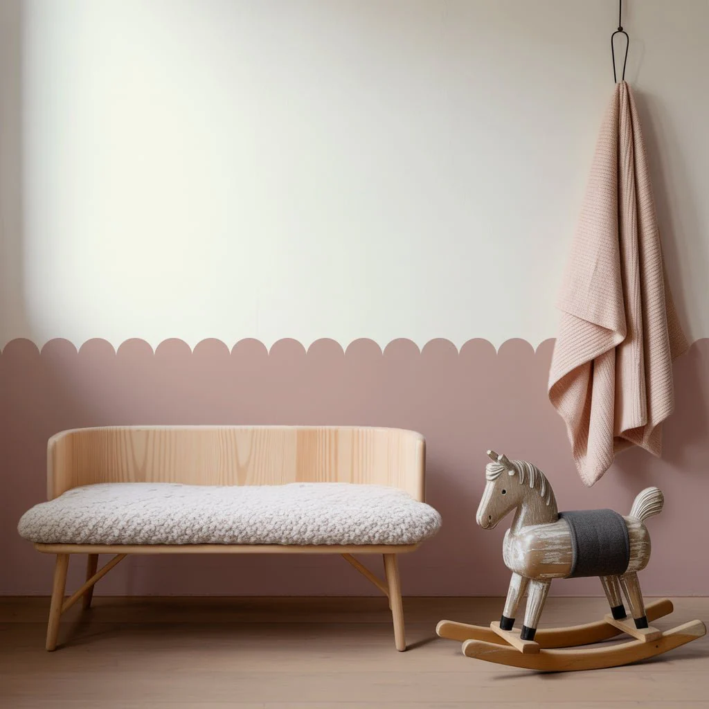 Block Coloured Scalloped Panel Wall Sticker - Image 14