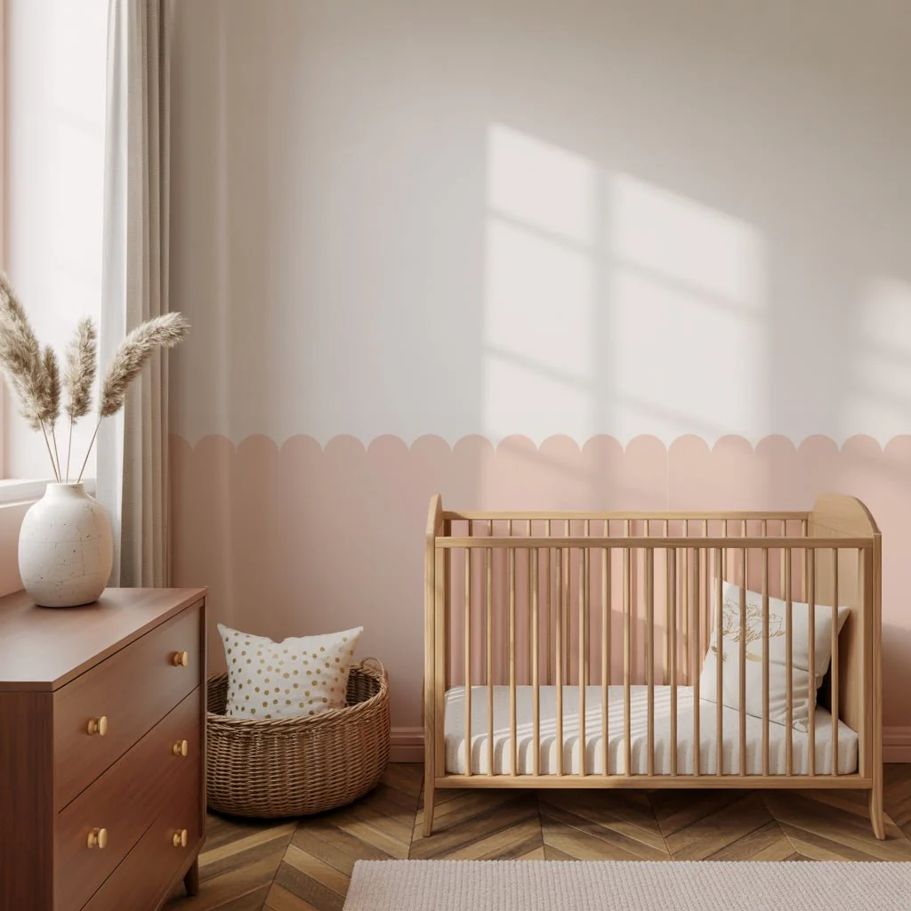 Block Coloured Scalloped Panel Wall Sticker - Image 5