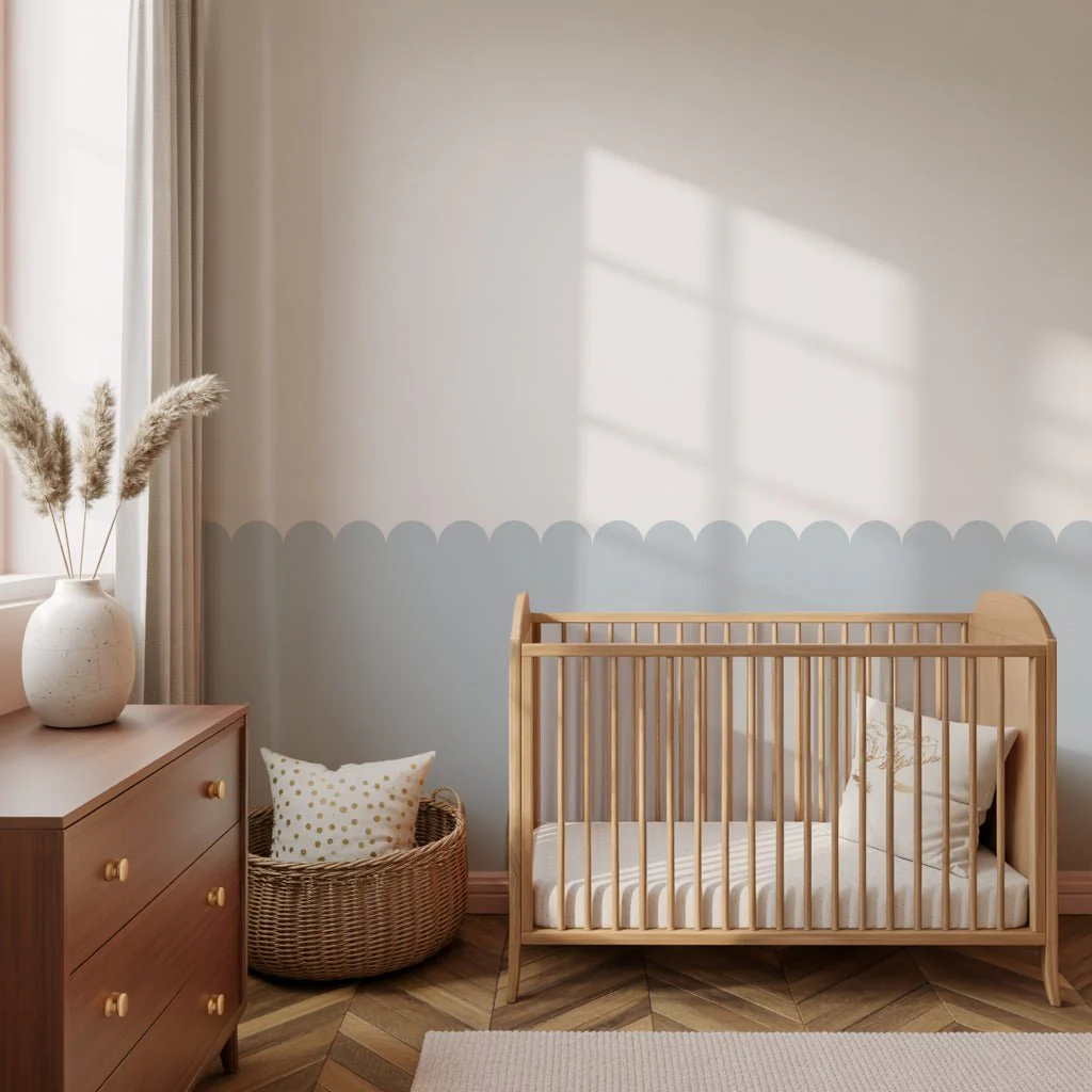 Block Coloured Scalloped Panel Wall Sticker - Image 6