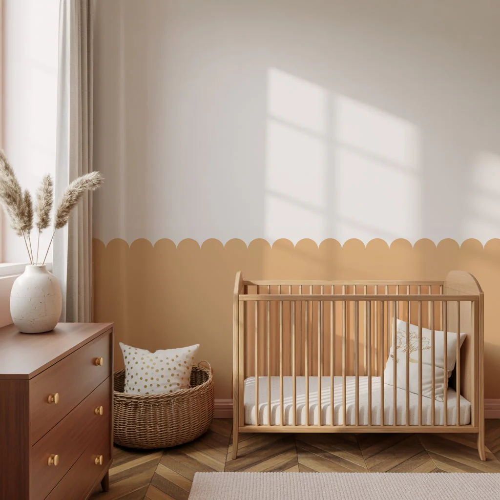 Block Coloured Scalloped Panel Wall Sticker - Image 7