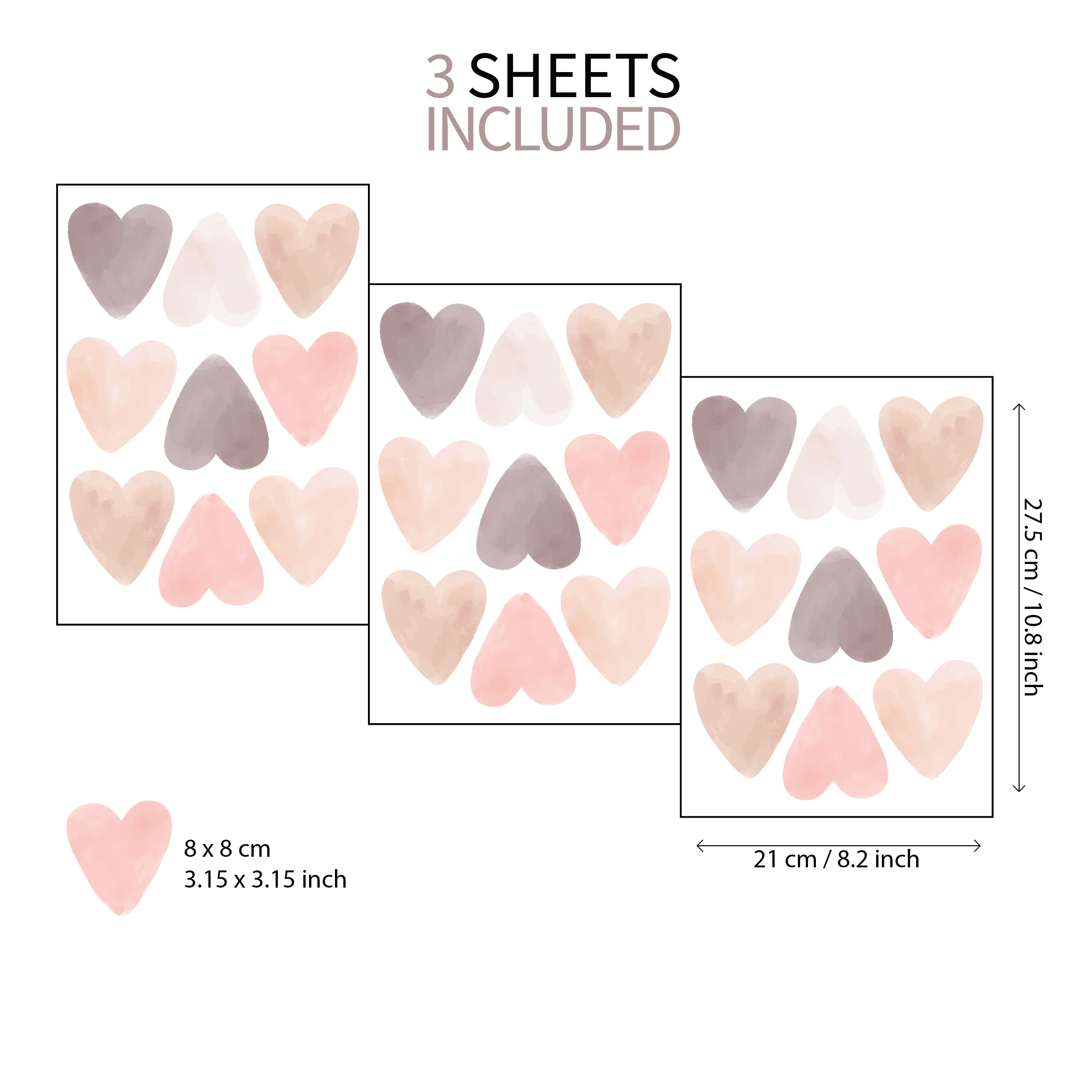 Boho Heart Nursery Wall Stickers - Image 3