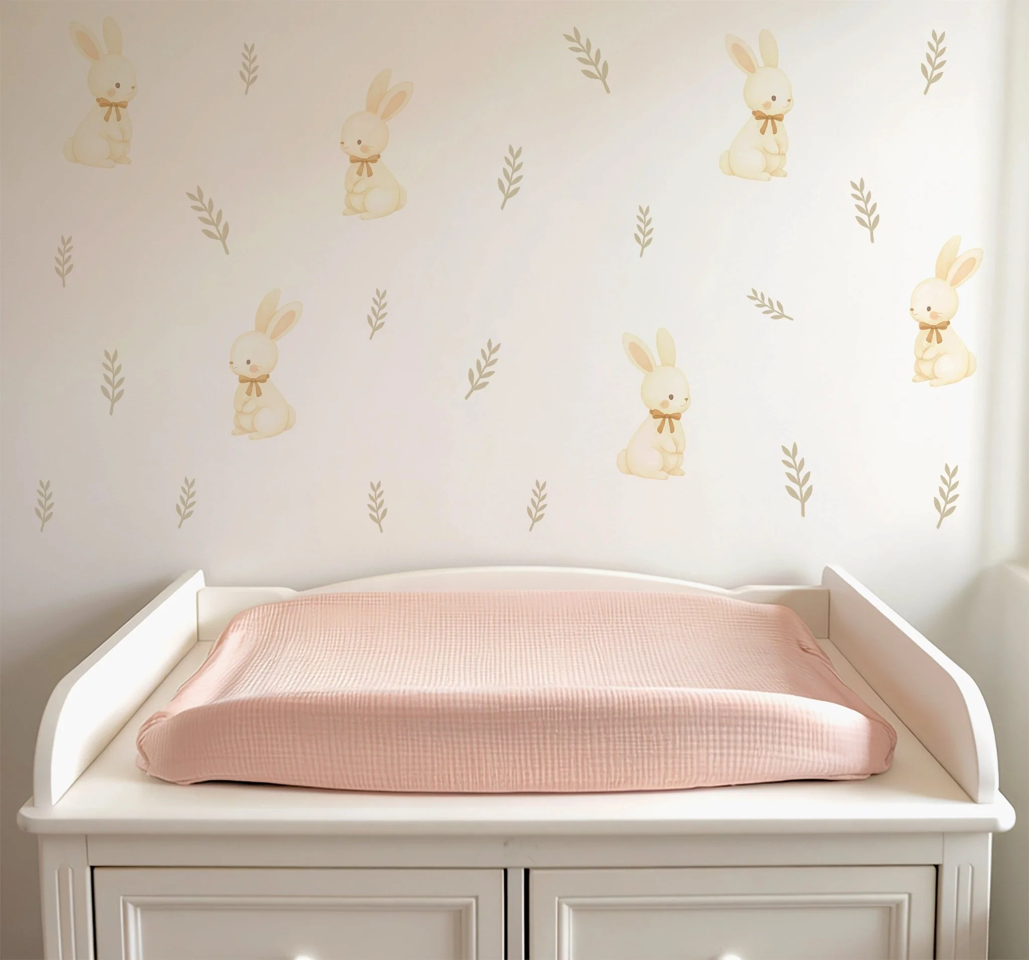 Sweet Bunny & Leaf Nursery Wall Stickers - Image 4