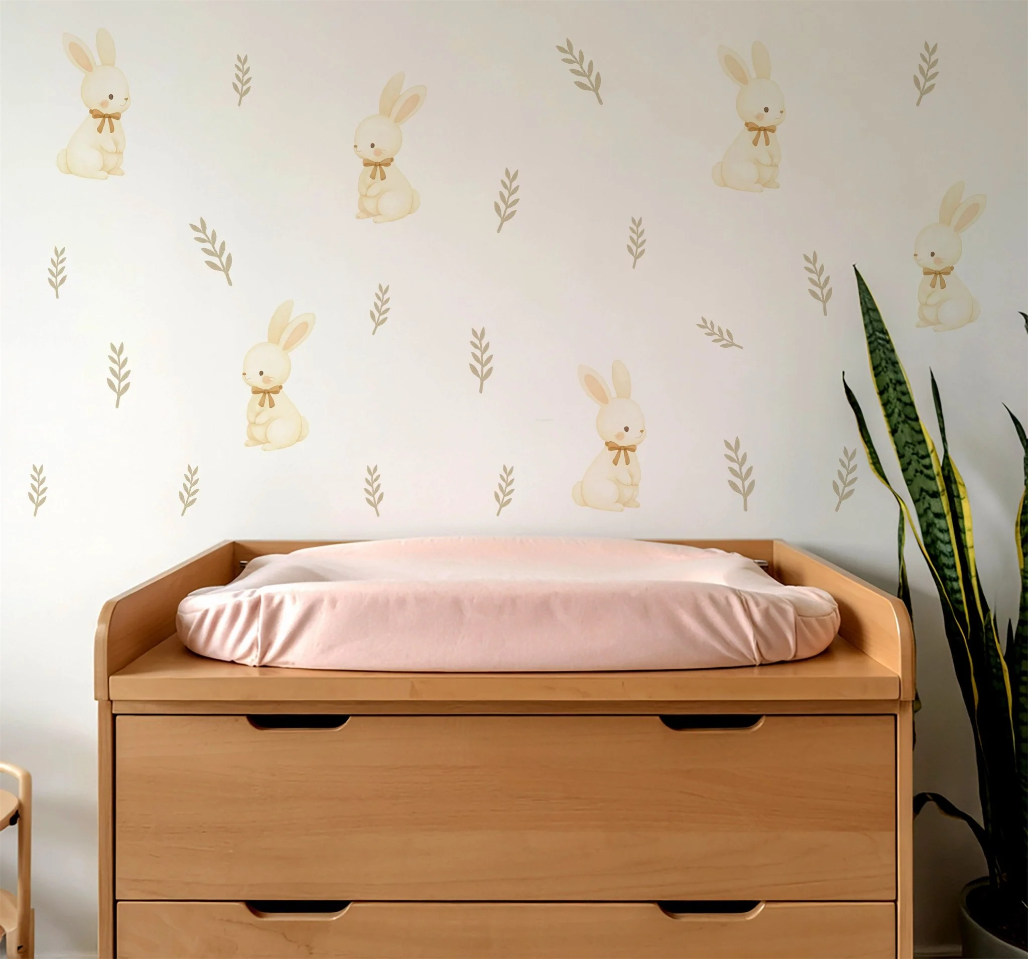 Sweet Bunny & Leaf Nursery Wall Stickers - Image 5
