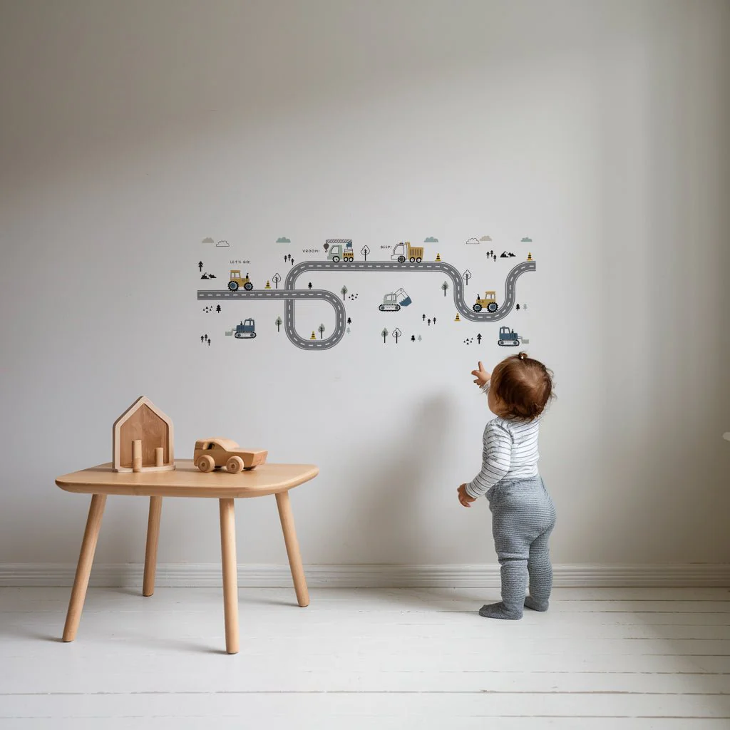 Truck, Tractor and Digger On The Road Nursery Wall Stickers - Image 7