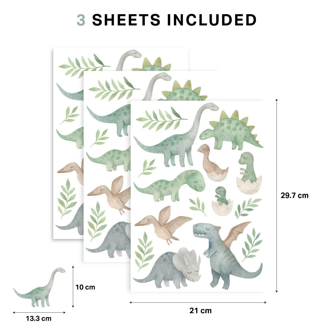 Watercolour Dinosaur Nursery Wall Stickers - Image 4