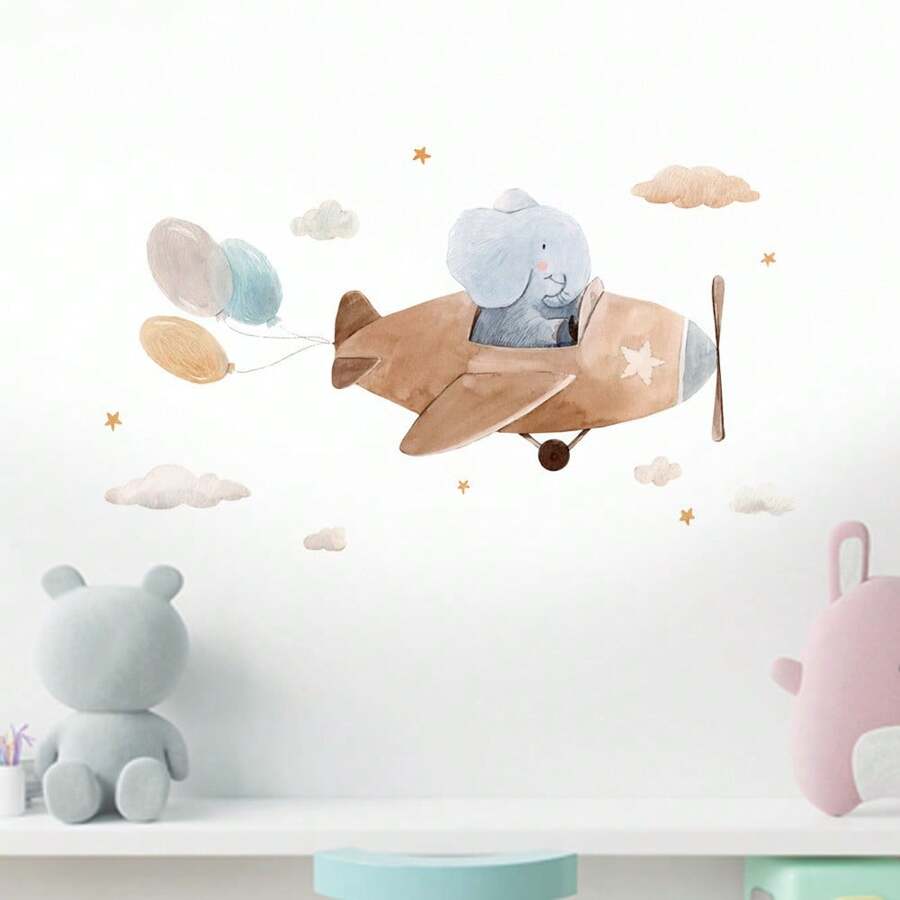 Elephant Pilot Nursery Wall Sticker - Image 3