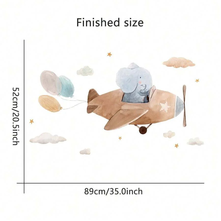 Elephant Pilot Nursery Wall Sticker - Image 4