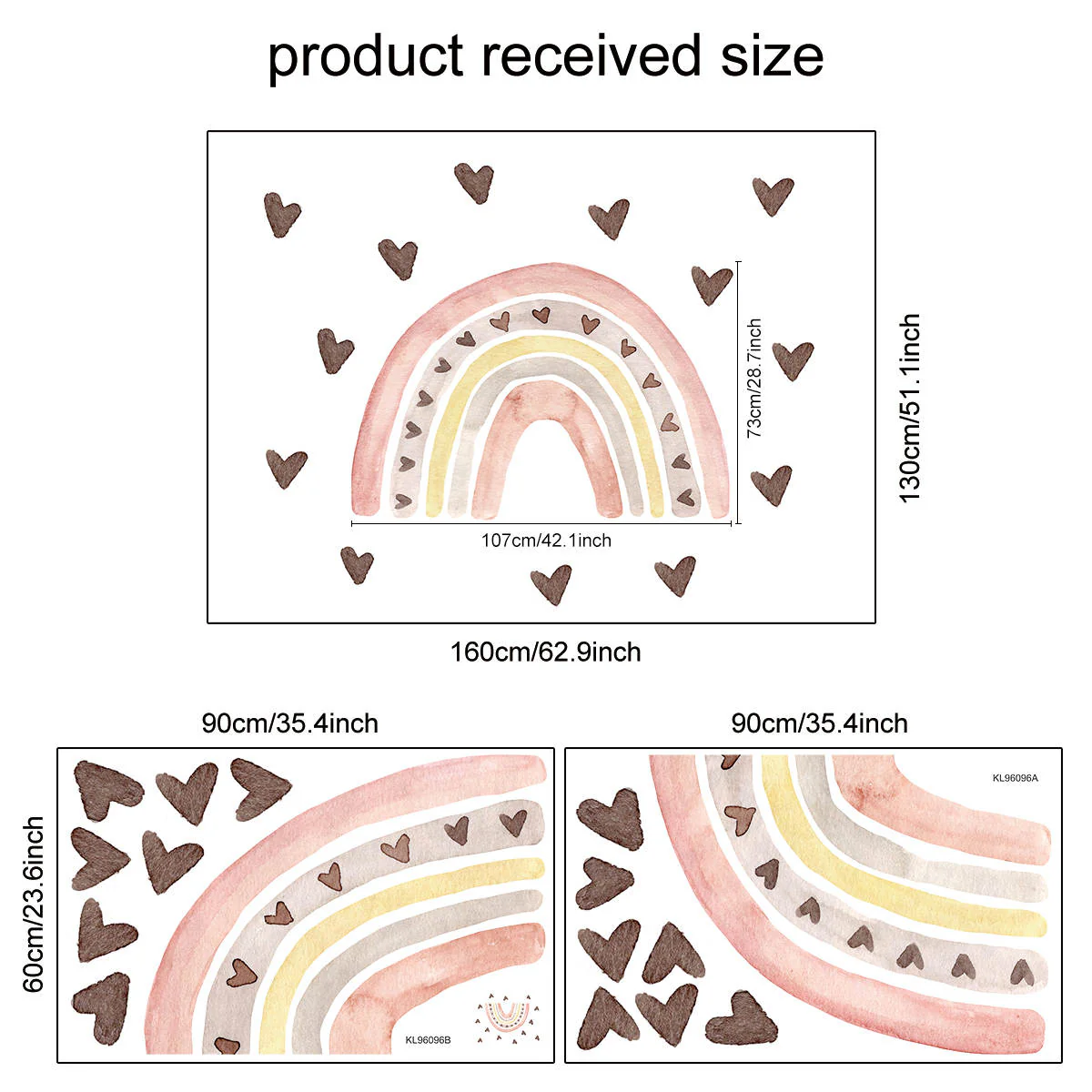 Heart Rainbow Nursery Wall Sticker - Image 4