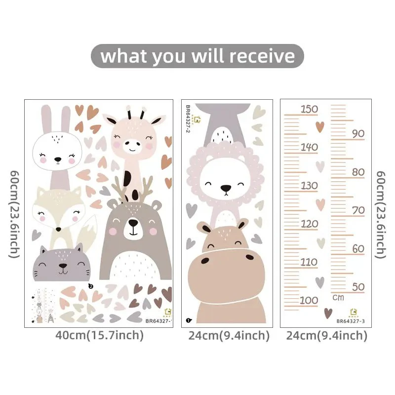Animal Height Chart Nursery Wall Sticker - Image 4