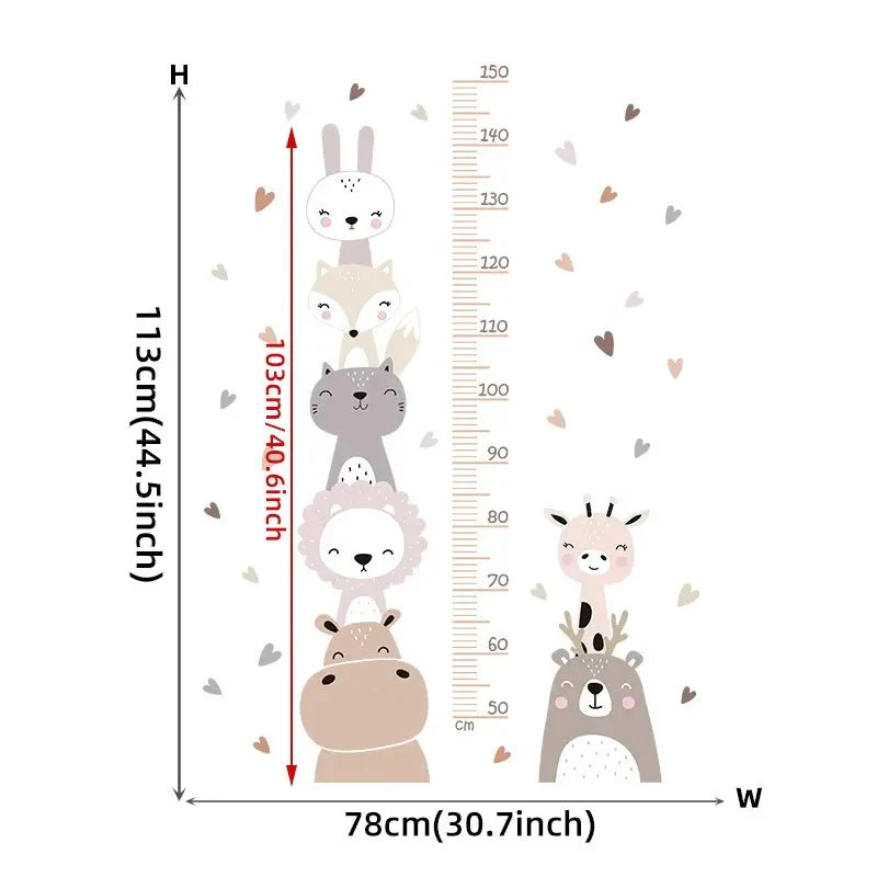 Animal Height Chart Nursery Wall Sticker - Image 5