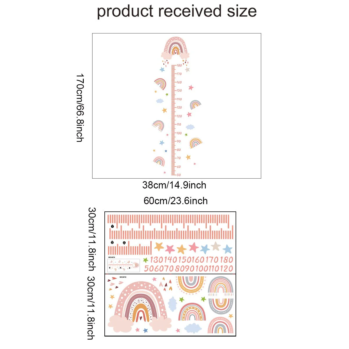 Height Chart Wall Sticker - Dreamy Rainbow - Image 4