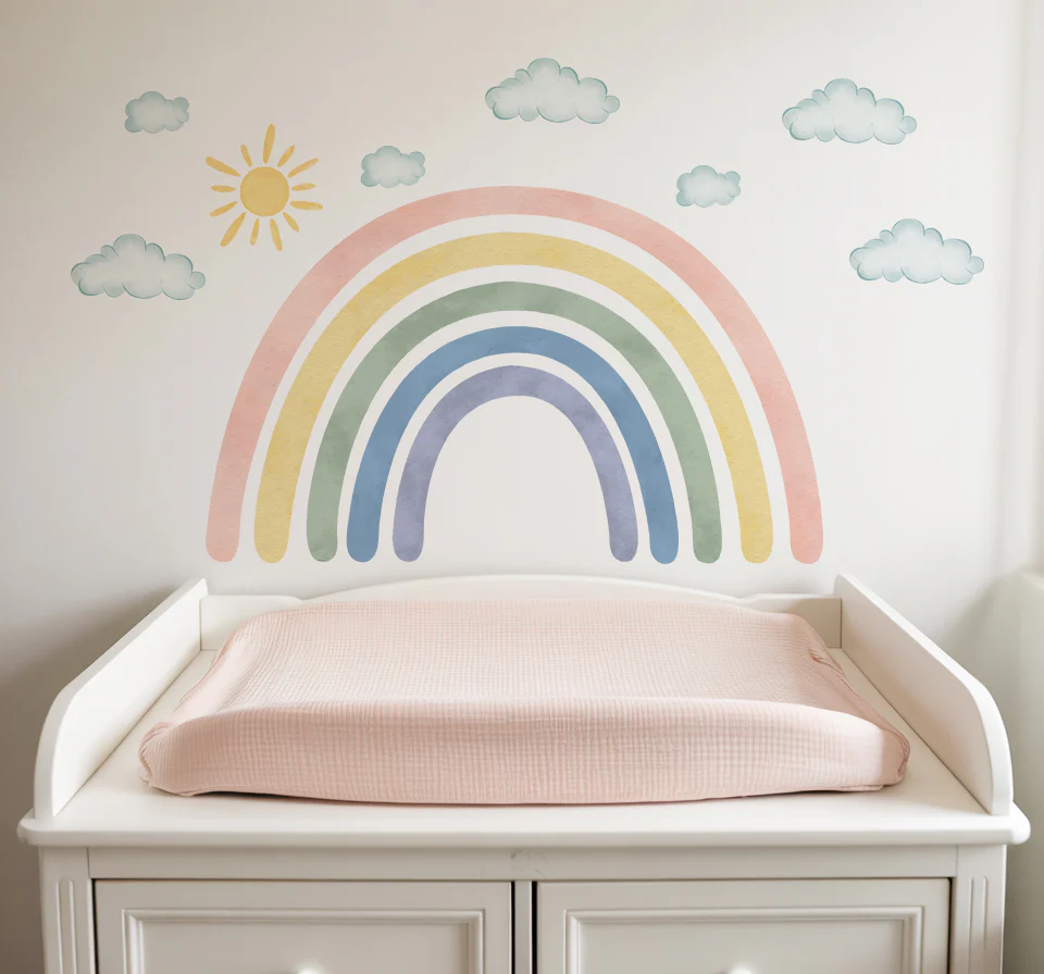 Hello Sunshine Rainbow Nursery Wall Sticker - Image 4