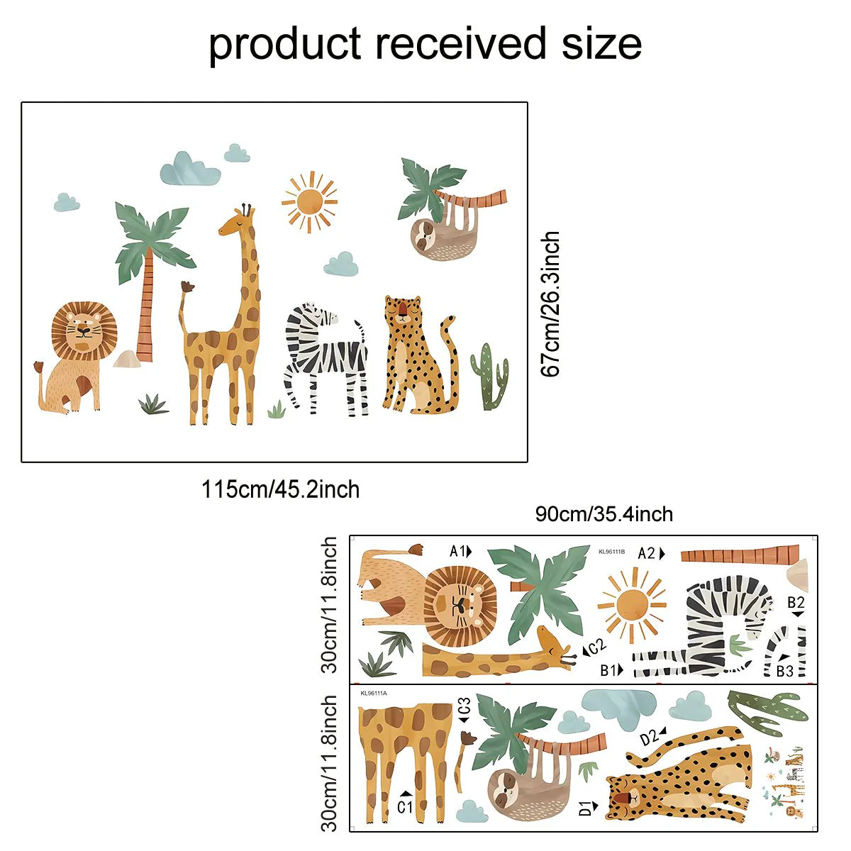 Jungle Animal Friends Nursery Wall Stickers - Image 3