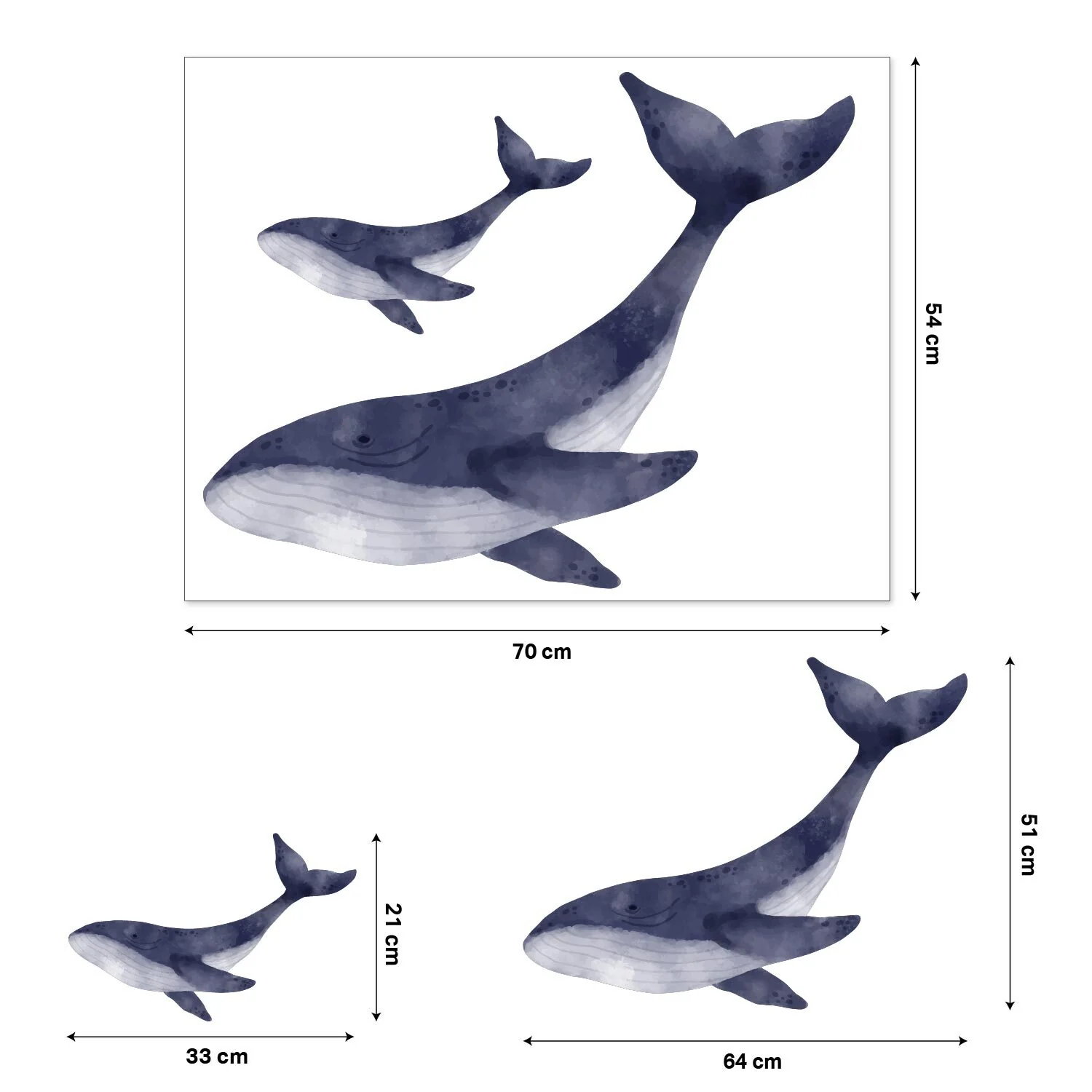 Large Whale Nursery Wall Sticker - Image 4
