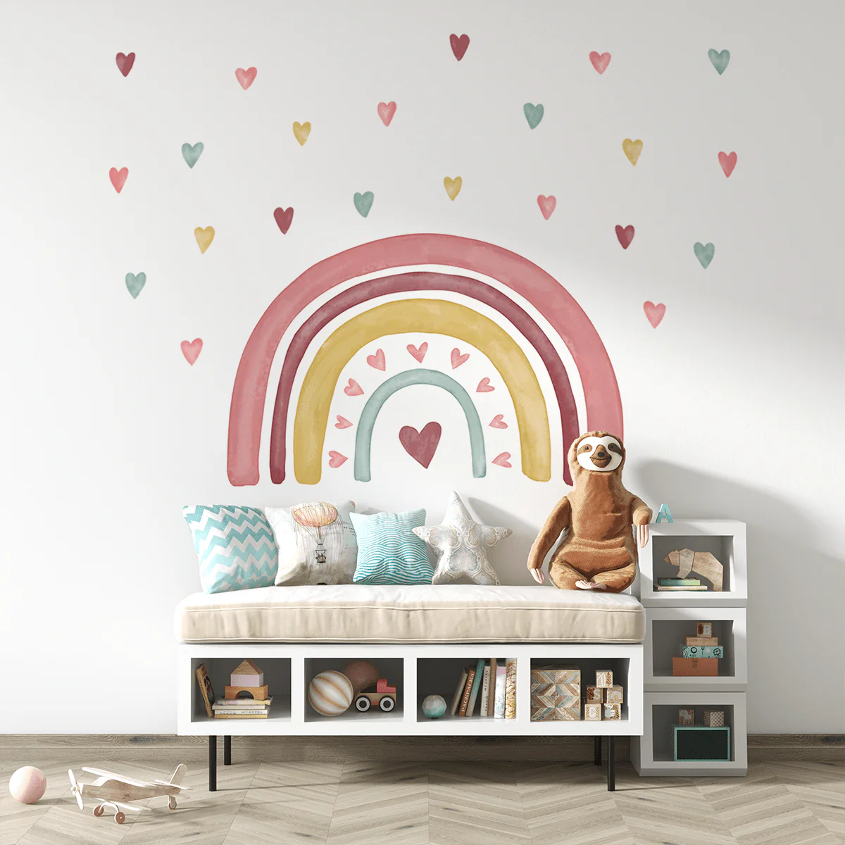 Loving Heart Rainbow Nursery Wall Sticker - Image 4