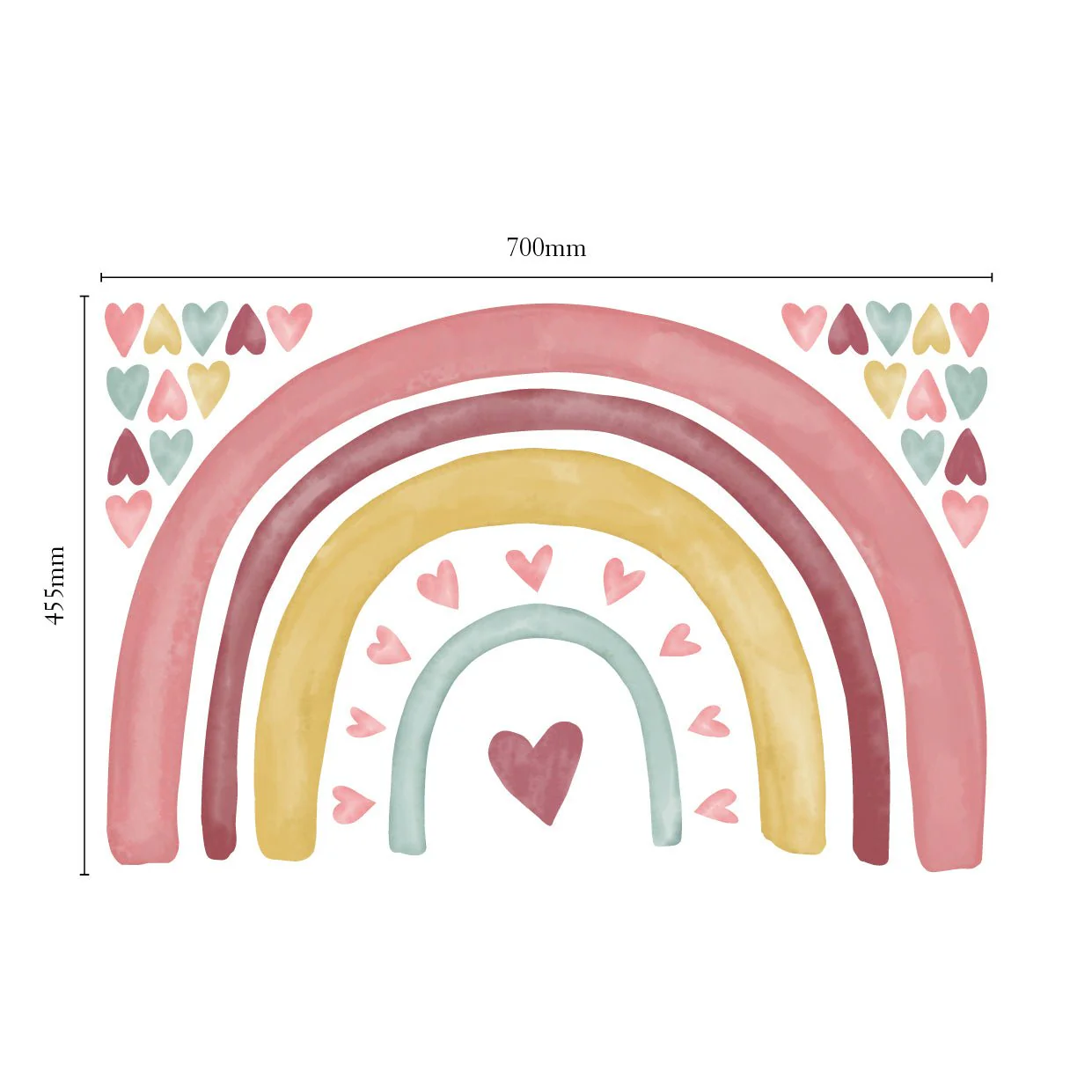 Loving Heart Rainbow Nursery Wall Sticker - Image 6