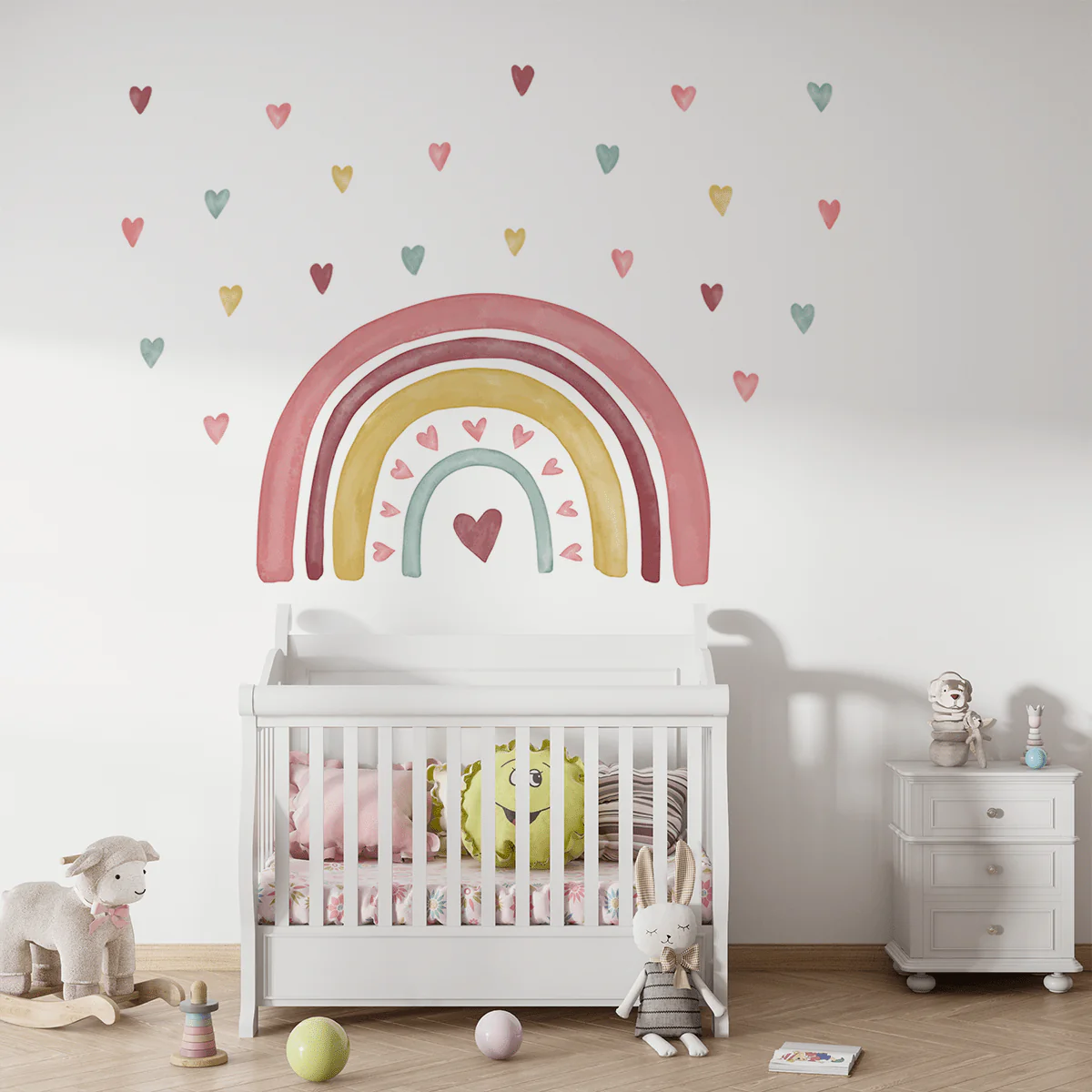 Loving Heart Rainbow Nursery Wall Sticker - Image 7