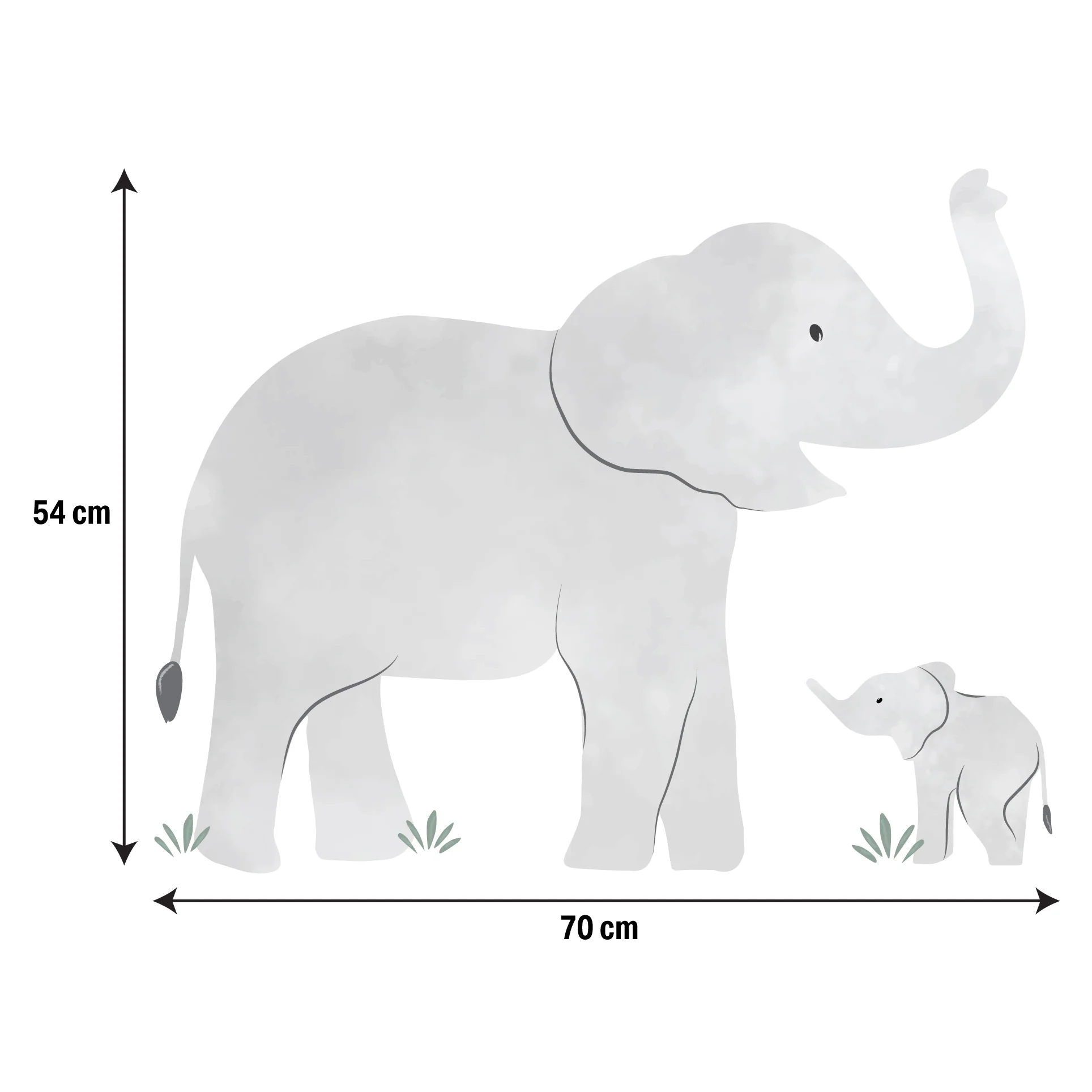 Mama & Baby Elephant Wall Sticker - Image 4