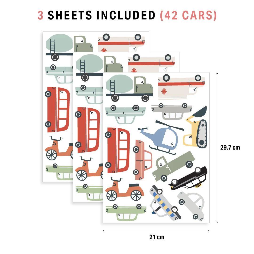Mini Transport Vehicles Nursery Wall Stickers (Fabric) - Image 3