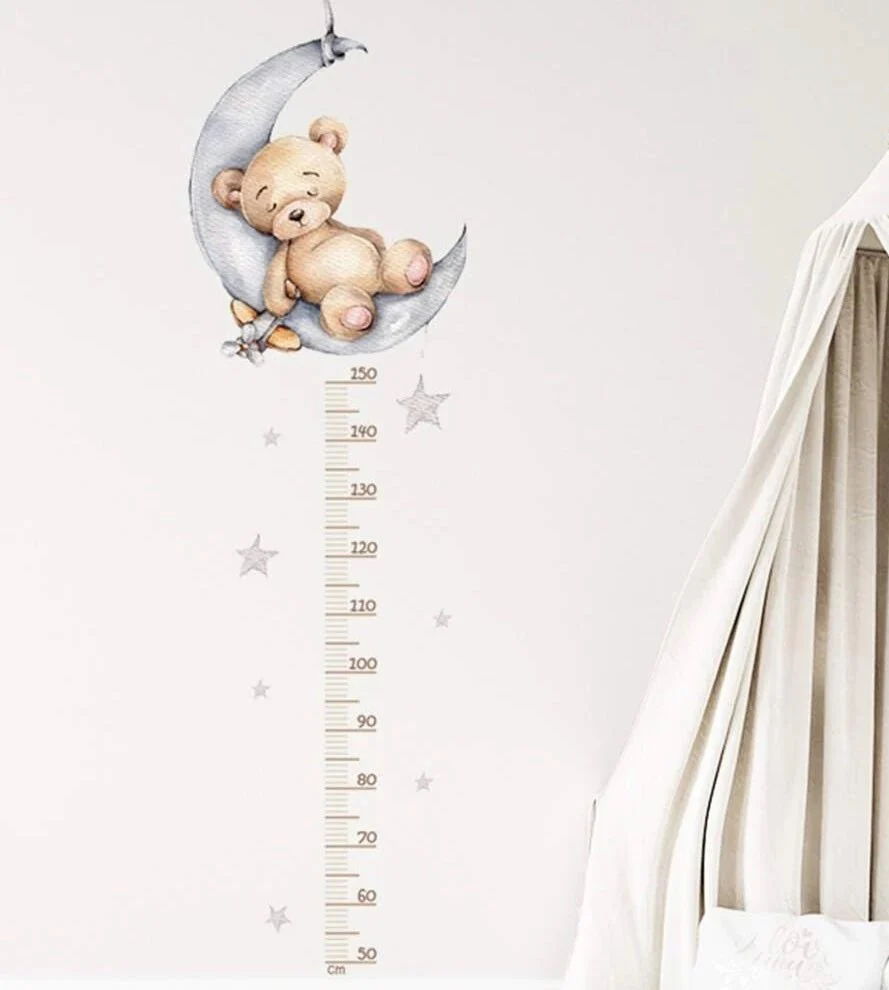 Moon & Bear Height Chart Nursery Wall Sticker - Image 3
