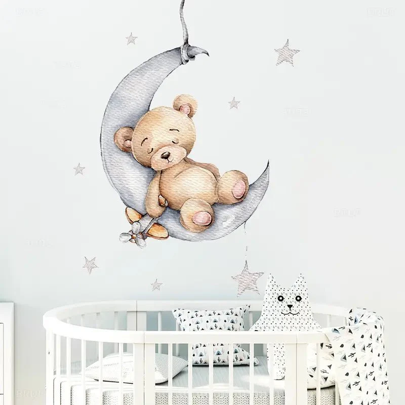 Moon & Bear Nursery Wall Sticker - Image 3