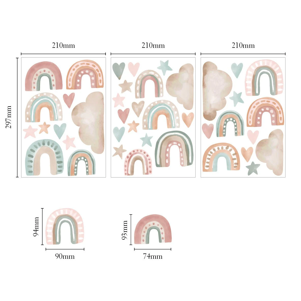 Rainbow & Clouds Nursery Wall Sticker - Image 3