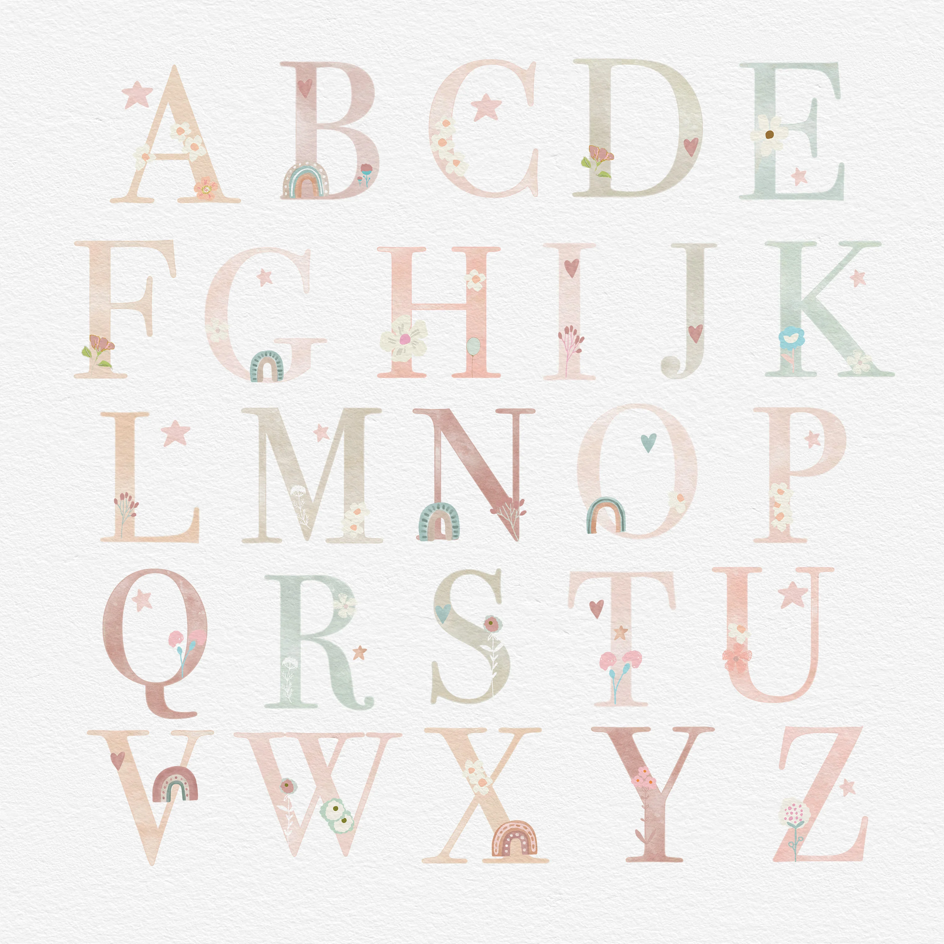 Rainbow Garden Personalised Names Nursery Wall Stickers - Image 3