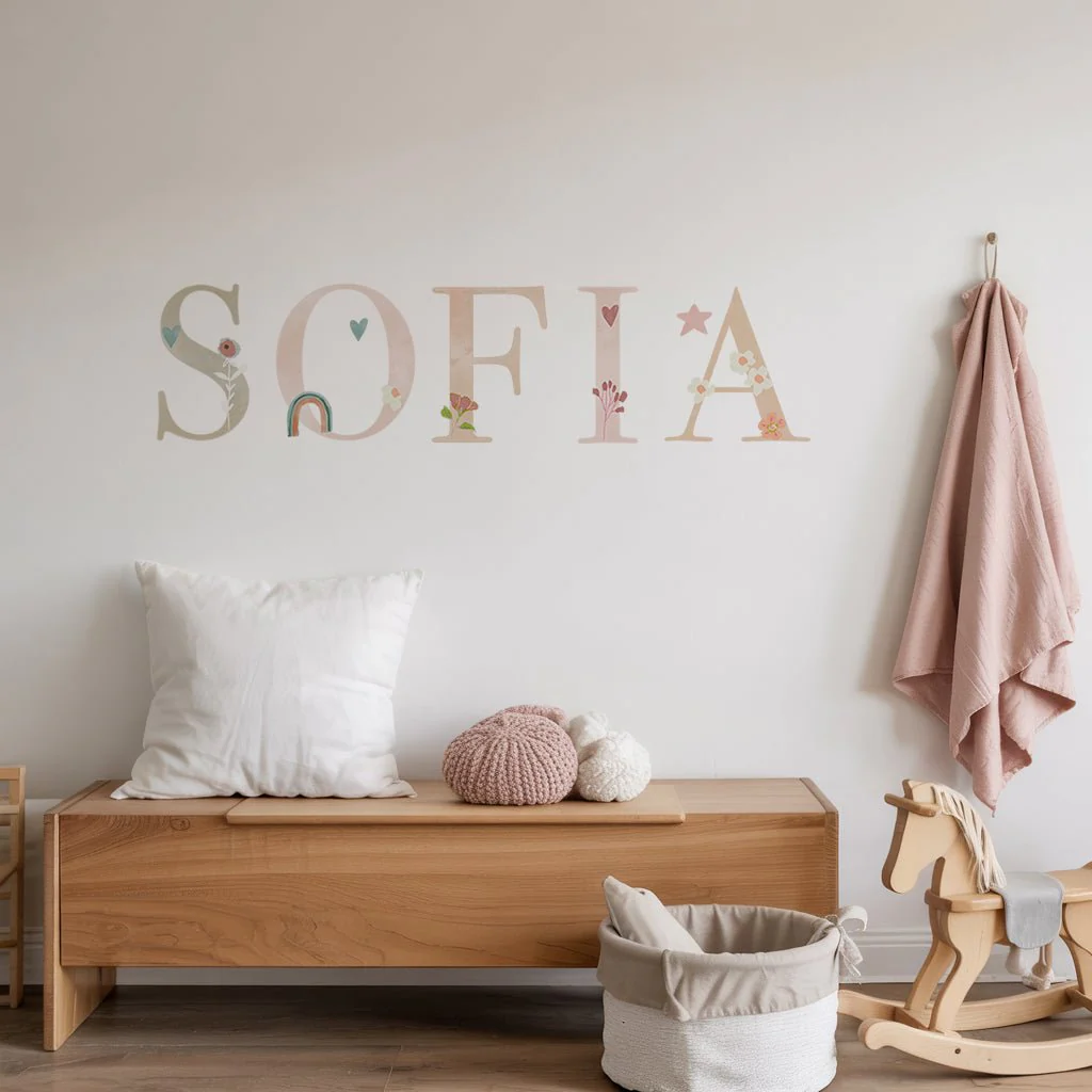 Rainbow Garden Personalised Names Nursery Wall Stickers - Image 6