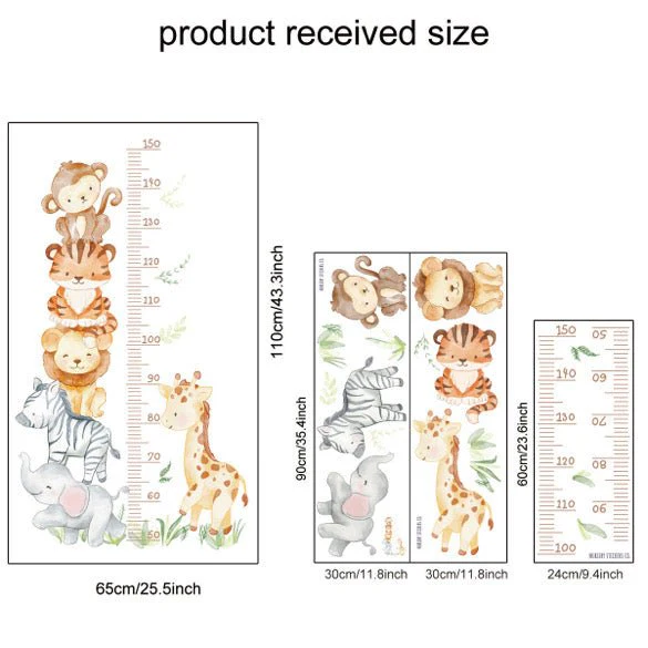 Safari Adventure Height Chart Nursery Wall Sticker - Image 4