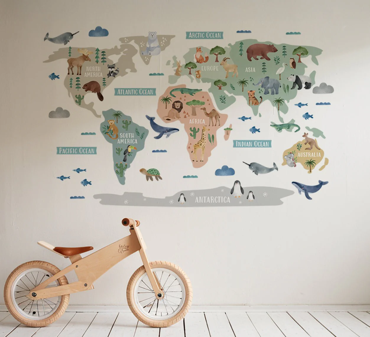 Animal World Map Nursery Wall Sticker - Image 3