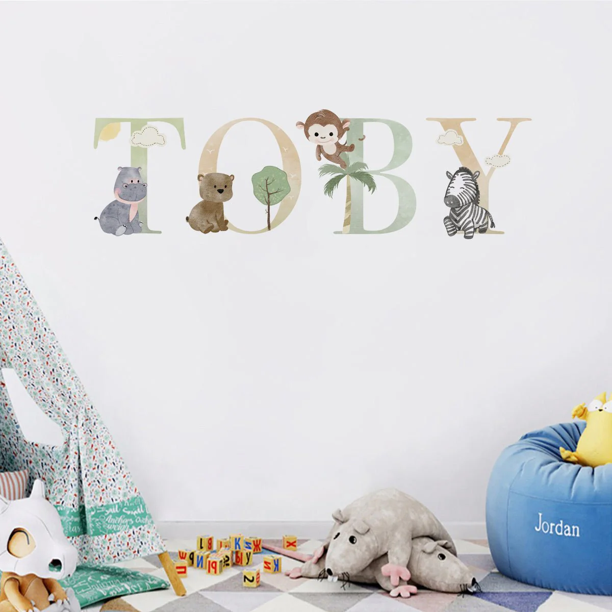 Safari Personalised Names Nursery Wall Stickers - Image 4