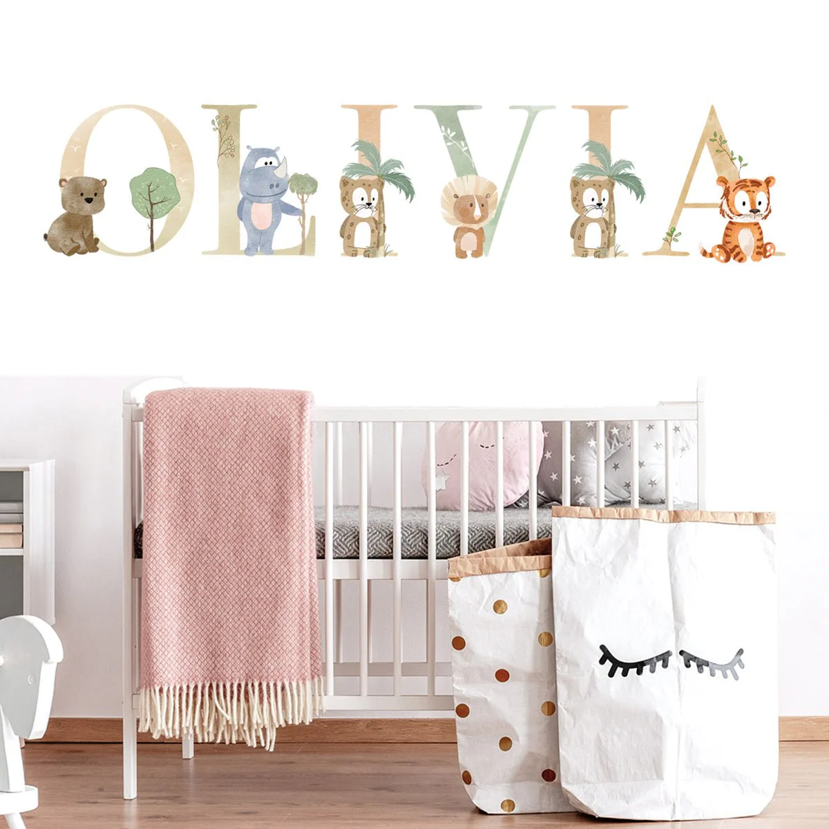 Safari Personalised Names Nursery Wall Stickers - Image 6