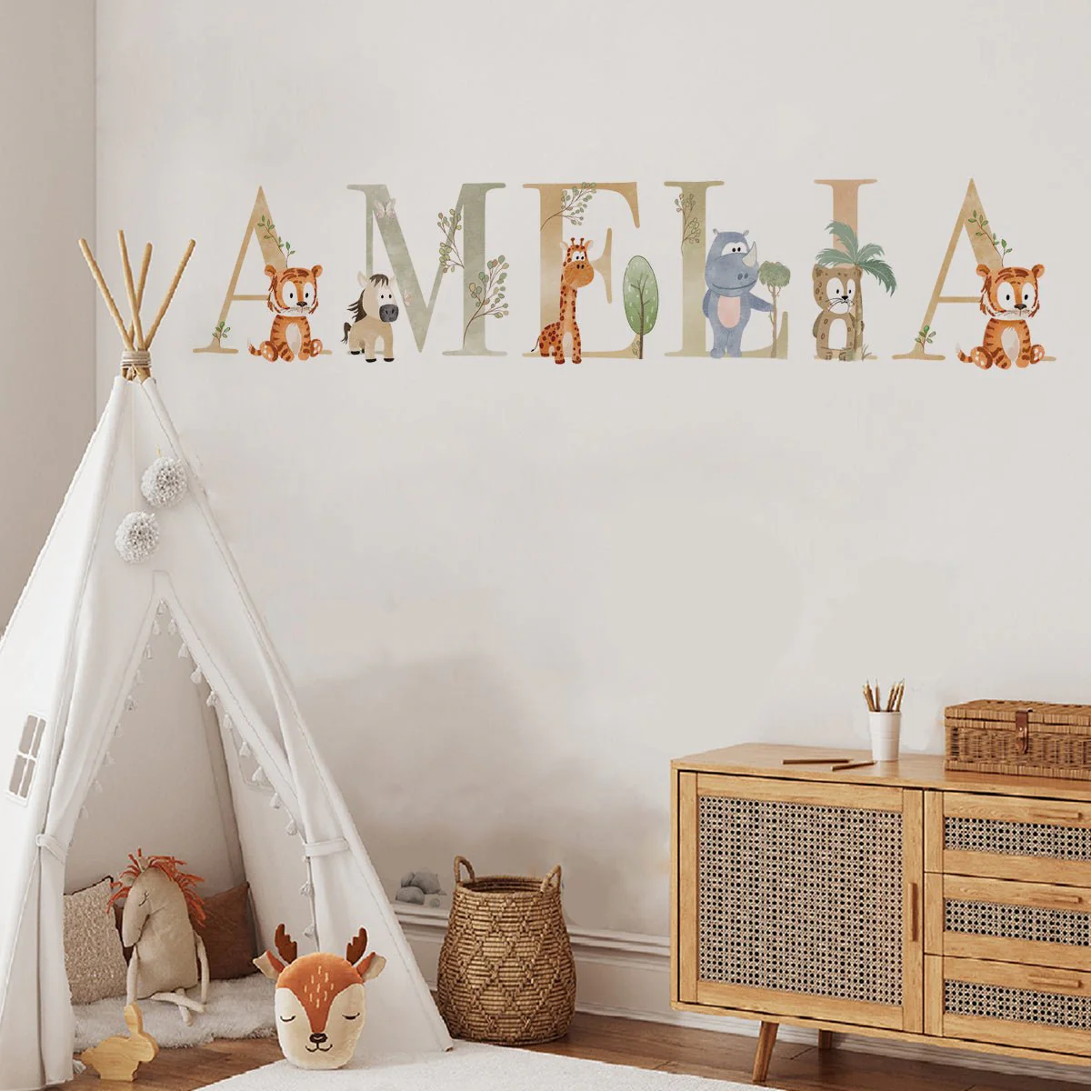 Safari Personalised Names Nursery Wall Stickers - Image 7