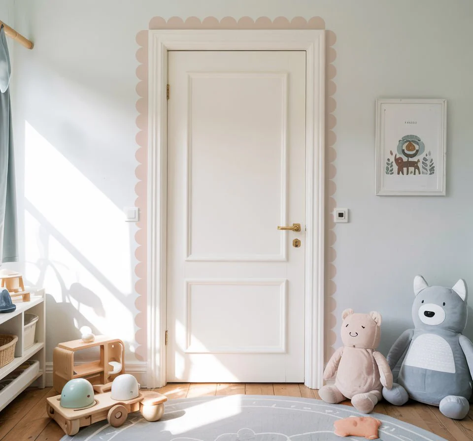 Block Coloured Scalloped Border Decal Wall Sticker - Image 10