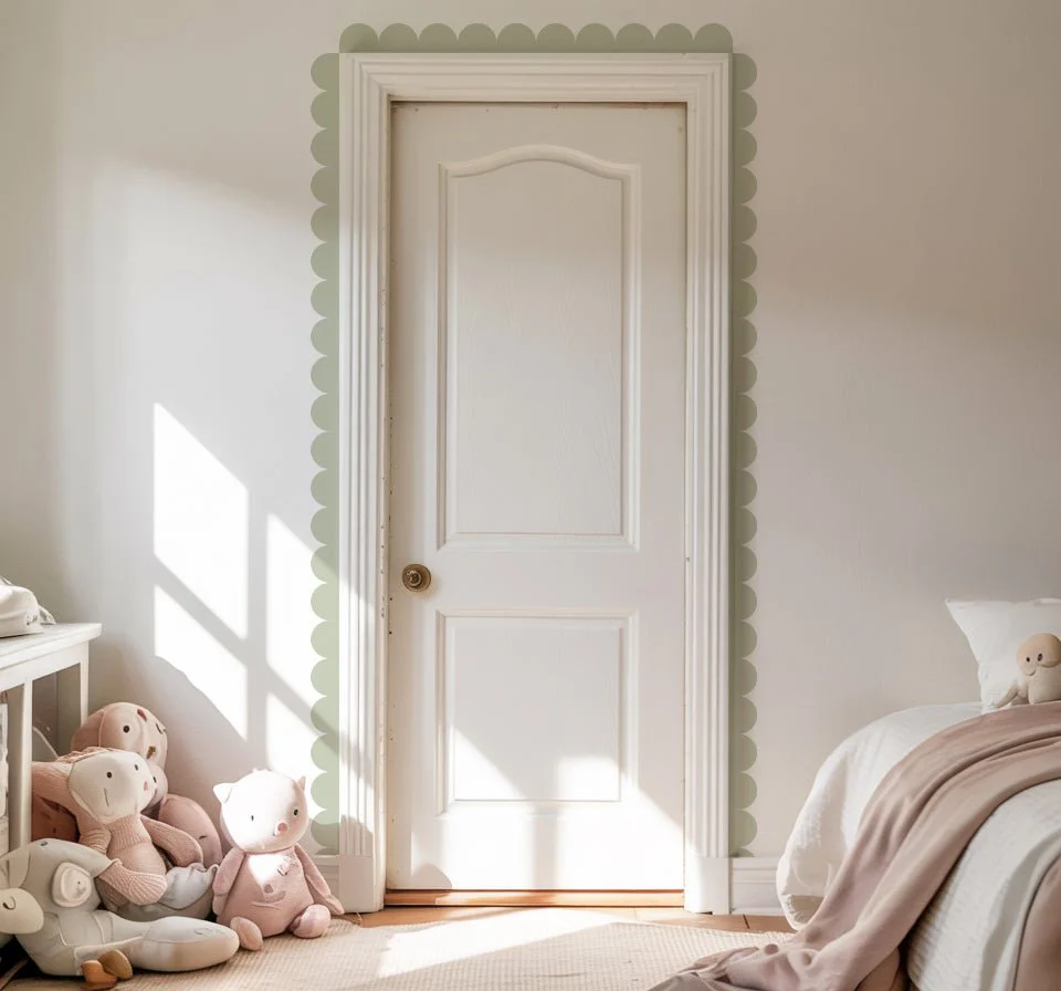 Block Coloured Scalloped Border Decal Wall Sticker - Image 13