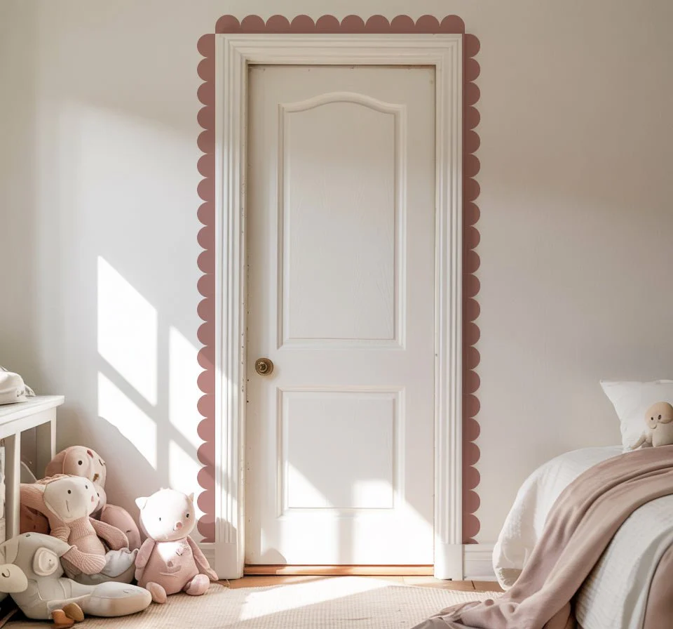 Block Coloured Scalloped Border Decal Wall Sticker - Image 14